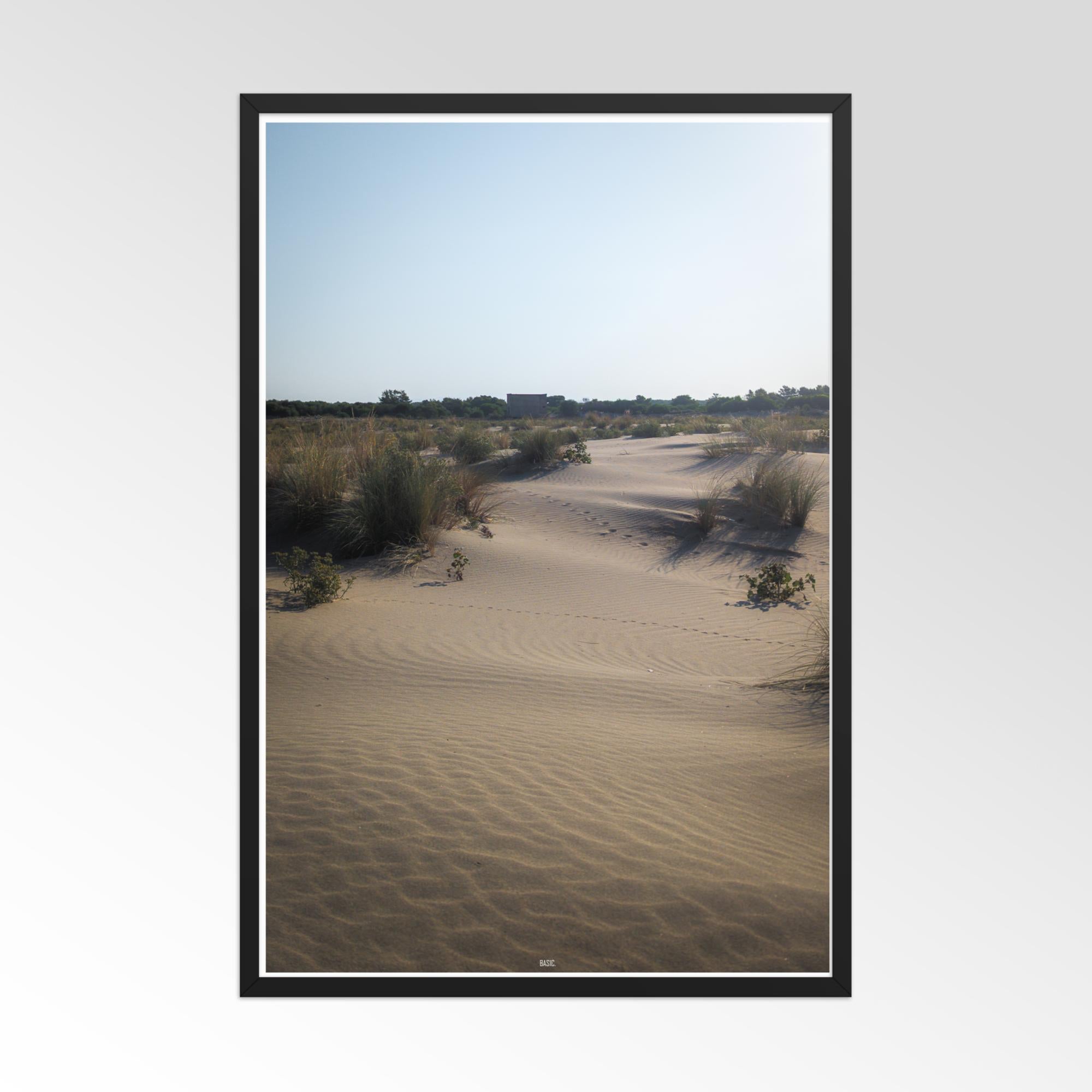 Minimal sand dunes landscape framed poster